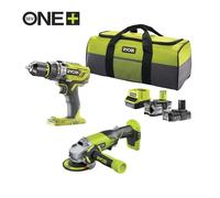 Kit trapano e smerigliatrice a batteria 18V Ryobi R18PDAG-242S