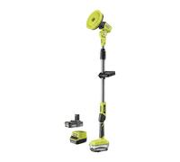 Ryobi R18TPS-120G Spazzola rotante telescopica a batteria 18V ONE+, Testa inclinabile in 6 posizioni, Diametro spazzola 15 cm con una rotazione fino a 210 g/min