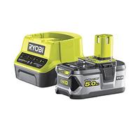 Ryobi RC18120-150 Kit Ryobi con Caricabatterie e 1 Batteria da5.0Ah al Litio 18V ONE+, con 4 Indicatori di Stato di Carica, Grande Autonomia