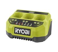 Ryobi RC43P, Caricabatterie Sequenziale a 3 Porte, Compatibile con Tutte le Batterie 4V USB Lithium, Spie Luminose per Monitoraggio della Ricarica, Ricarica in 2 Ore, Batteria non Inclusa