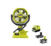 Ryobi RCF18-0 Ventilatore Pinza Batteria 18V ONE+ 300m3/h Kit (2.0 + 4.0) Ah