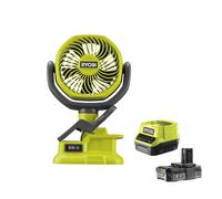 Ryobi RCF18-0 Ventilatore Pinza Batteria 18V ONE+ 300m3/h Kit 2.0 Ah