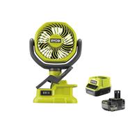 Ryobi RCF18-0 Ventilatore Pinza Batteria 18V ONE+ 300m3/h Kit 5.0 Ah