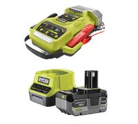 RYOBI RJSC18-0 Avviatore di emergenza + RC18120-140X Kit Batteria e Caricatore
