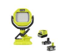 Ryobi RLC18-0 Torcia LED Pinza Batteria 18V ONE+ 100 Lumens Kit (2.0 + 4.0) Ah
