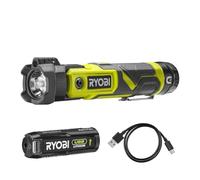 Ryobi RLP4-120G, Torcia Orientabile LED con Batteria al Litio 4V USB 2.0Ah, 3 Ca