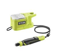 Ryobi RRT18-0, Utensile Rotativo Compatto, Batteria 18V ONE+ Non Inclusa, Utensile Multiuso per Levigare, Lucidare, Incidere e Tagliare, Velocità Regolabile, 15 Accessori Inclusi