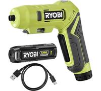 Ryobi RSDP4-120G, Trapano Avvitatore a Batteria 18V, 1 Batteria al Litio 2.0Ah + Caricatore, Impugnatura Orientabile ed Ergonomica, 200 giri/min, Include 2 Punte per Avvitamento da 25 mm