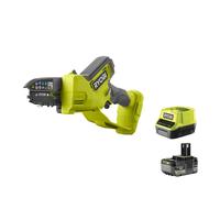 Ryobi RY18PSX10A-0 Elettrosega Potatura Batteria 18V ONE+ 10cm 6m/s Kit 5.0 Ah