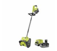Ryobi RY18ST25A-140, Spazzaneve a Batteria 4.0Ah 18V One+, Fresa per neve con Larghezza di Lavoro 25 cm, Profondità di sgombero 15 cm con Lama in Plastica, Maniglia Regolabile e Impugnatura Ergonomica