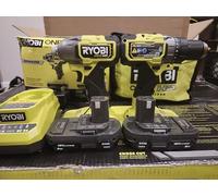 Ryobi s Tools RYOBI 18V ONE+ - Trapano avvitatore a batteria agli ioni di litio e avvitatore a percussione (2 strumenti) con 2 batterie