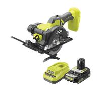 Ryobi Sega Circolare Compatta a Batteria 18V ONE+, Kit con Batteria 2.0Ah e Caricatore, Lama 115 mm, Profondità Taglio 43 mm, 5200 giri/min, R18CS115-1C20GP