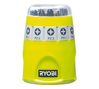 RYOBI, Set di 10 punte per cacciavite Philips/Pozidriv/Torx, 25 mm