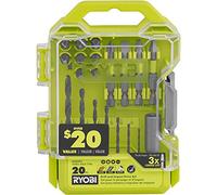 RYOBI Set di 20 punte per trapano e avvitatore a percussione