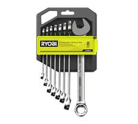 RYOBI - Set di 8 chiavi a cricchetto, angolo di recupero 5° - RHWR8PC