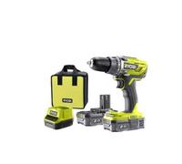 Ryobi - Trapano avvitatore 18 V OnePlus 2 batterie al litio Plus 2.0 Ah - caricatore rapido 2.0 Ah R18DD3-220S