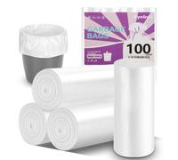 Ryobyo 100 Conteggio da 4 galloni Sacchetti spazzatura non centrati forti e trasparenti ideali per la camera da letto della camera da letto da letto