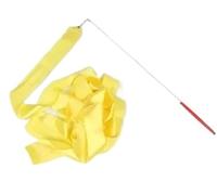 RYQZHHY Nastri da Ballo Nastro da Danza colorato 2 m e 4 Metri, for Ginnastica Ritmica, Balletto, Streamer, Asta Girevole, Arcobaleno, Allenamento Sportivo(Yellow,2m)