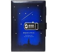 RYRYR Quaderno con password in pelle PU vintage, diario segreto retrò lucchetto, codice bloccabile, blocco note e, libro a mano spesso, 1 pezzo