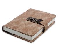 RYRYR Quaderno con password vintage, diario segreto retrò lucchetto, codice bloccabile, quaderno aziendale installato, scuola, planner, organizer, ufficio, 1 pezzo(Khaki)