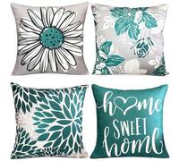 RYSMIYOU Set di 4 Copricuscini Fodere Cuscini Decorative Grigie, 50 x 50 cm, per Cuscini Quadrati, per Divano, Soggiorno