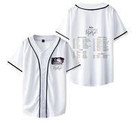 RYSXJLX ADO Hibana World Tour 2025 T-Shirt ADO World Tour Merch Uomo Donna Moda Maglia Baseball Manica Corta, bianco, L