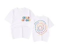 RYSXJLX Forrest Frank Child of God Multicolor Logo T-Shirt Donna Uomo Moda Casual Manica Corta Tee, bianco, L