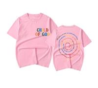 RYSXJLX Forrest Frank Child of God Multicolor Logo T-Shirt Donna Uomo Moda Casual Manica Corta Tee, rosa, M