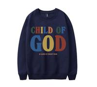 RYSXJLX Forrest Frank Merch Child Of God Logo girocollo top unisex retrò classico felpa a maniche lunghe, Marina Militare, XL
