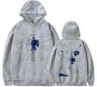RYSXJLX Milo J Felpa con cappuccio Milo J 111 Album Donne Uomini Felpe con cappuccio Casual Moda Retro Classico Manica Lunga, Grigio, L