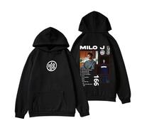 RYSXJLX Milo J Felpa con cappuccio Milo J 166 Album Donne Uomini Felpe con cappuccio Casual Moda Retro Classico Manica Lunga, Nero , M