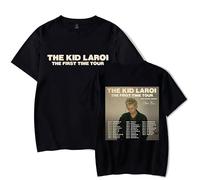 RYSXJLX The Kid LAROI The First Time Tour 2024 T-Shirt Donna Uomo Moda Casual Manica Corta Tee, Nero , L
