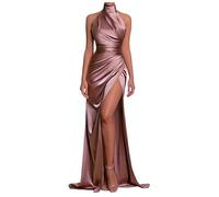 RYTEJFES Vestito Cerimonia Donna Elegante Abiti da Cocktail Schiena Scoperta Abito Damigella Matrimonio Civile Gonna Ampia per Curvy Corto Davanti Lungo Dietro Sexy