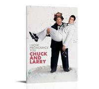 RYTWQRWE Poster con scritta "I Now Pronounce You Chuck and Larry, decorazione artistica da parete su tela, stile vintage, per soggiorno, camera da letto, 60 x 90 cm, con cornice