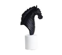 RYUQW3RE Arredamento per la casa Ornamenti a forma di testa di cavallo in bianco e nero, senso moderno, decorazione for ingresso, soggiorno, studio(Black)