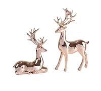 RYUQW3RE Arredamento per la casa Set di due pezzi di decorazione for mobile TV a forma di alce, arredamento for la casa di lusso e leggero(Gold)