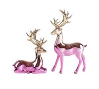 RYUQW3RE Arredamento per la casa Set di due pezzi di decorazione for mobile TV a forma di alce, arredamento for la casa di lusso e leggero(Pink)