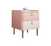 RYUQW3RE Comodino Comodino extra stretto in legno massello, piccolo, moderno, luminoso, mobiletto portaoggetti for camera da letto di lusso, rosa(S)