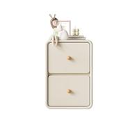 RYUQW3RE Comodino Comodino in legno beige, piccolo, ultra stretto, con clip laterale, organizer, mobiletto portaoggetti