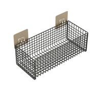 RYUQW3RE Mensole per doccia Cestini sospesi a parete for bagno, cucina, soggiorno, contenitore for doccia in rete di acciaio inossidabile, cestelli portaoggetti adesivi galleggianti(Black,28cm)