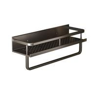 RYUQW3RE Mensole per doccia Mensola da bagno nera da parete, organizer portaoggetti senza foratura(50cm)