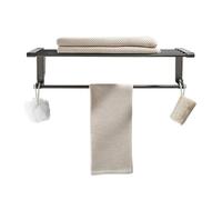 RYUQW3RE Mensole per doccia Portasciugamani da 24 pollici, mensola for asciugamani con ganci, supporto a parete for riporre asciugamani antiruggine for il bagno