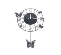 RYUQW3RE Orologio da Parete Grande Orologio da Parete Rotondo a Farfalla Creativo Ferro Moderno Orologio al Quarzo in Metallo Decorazione della casa Soggiorno Muto
