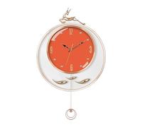 RYUQW3RE Orologio da Parete Orologio da Parete con Testa di Cervo Orologio da Altalena Creativo for Soggiorno Orologio scandinavo Moderno Semplice Orologio da Parete al Quarzo alla Moda(Orange)