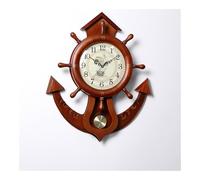 RYUQW3RE Orologio da Parete Orologio da Parete in Legno massello mediterraneo con timone, Decorazione di Lusso for Il Soggiorno