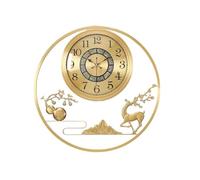 RYUQW3RE Orologio da Parete Orologio da Parete in Ottone con Cervo, Soggiorno, Luce, Decorazione di Lusso, Orologio Rotondo, Orologio da Parete Classico for la casa, Orologio Creativo