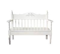 RYUQW3RE Panchine da patio Panca for 2 Persone for Interni ed Esterni, Panca da Balcone in Legno Massello da 41,9" con Braccioli Schienale Eleganti Sedie for Il Tempo Libero in Pino(White)