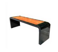 RYUQW3RE Panchine da patio Sedia da giardino in acciaio inossidabile nero, panca da esterno, for patio, quartiere, posti a sedere for il tempo libero(200cm)