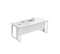 RYUQW3RE Scrivania per computer Scrivania da ufficio bianca Boss, semplice e moderna, con combinazione di sedia e tavolo da lavoro for supervisore e manager(160cm)