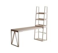 RYUQW3RE Scrivania per computer Scrivania for studio e scrittura for ufficio domestico, postazione di lavoro con tavolo for PC e libreria a 4 ripiani(180cm)